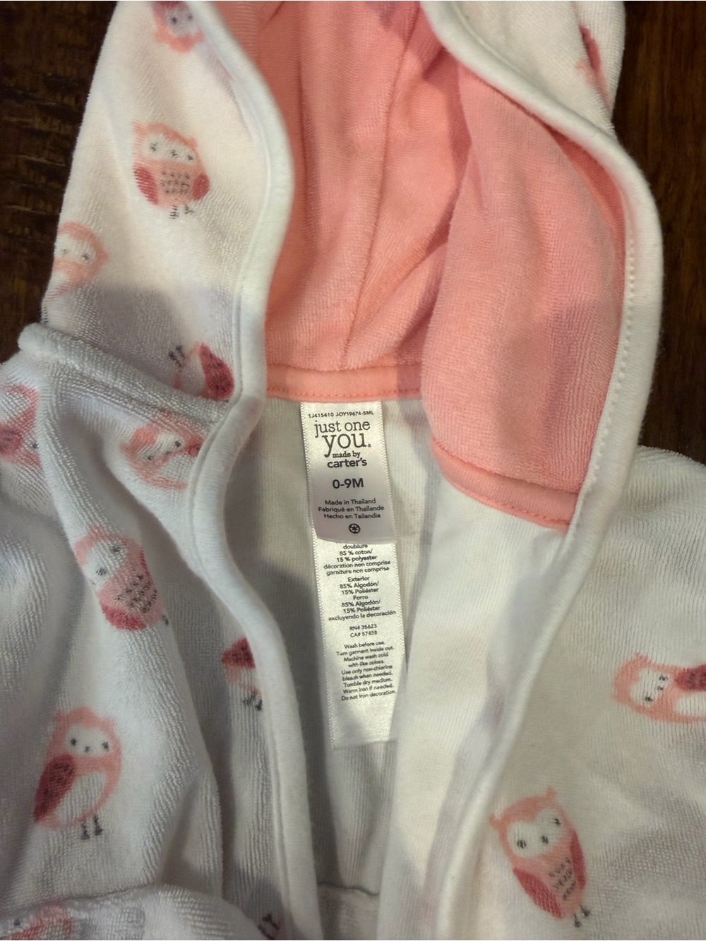 Baby Hooded Pajama Robe - Picture 2 of 2